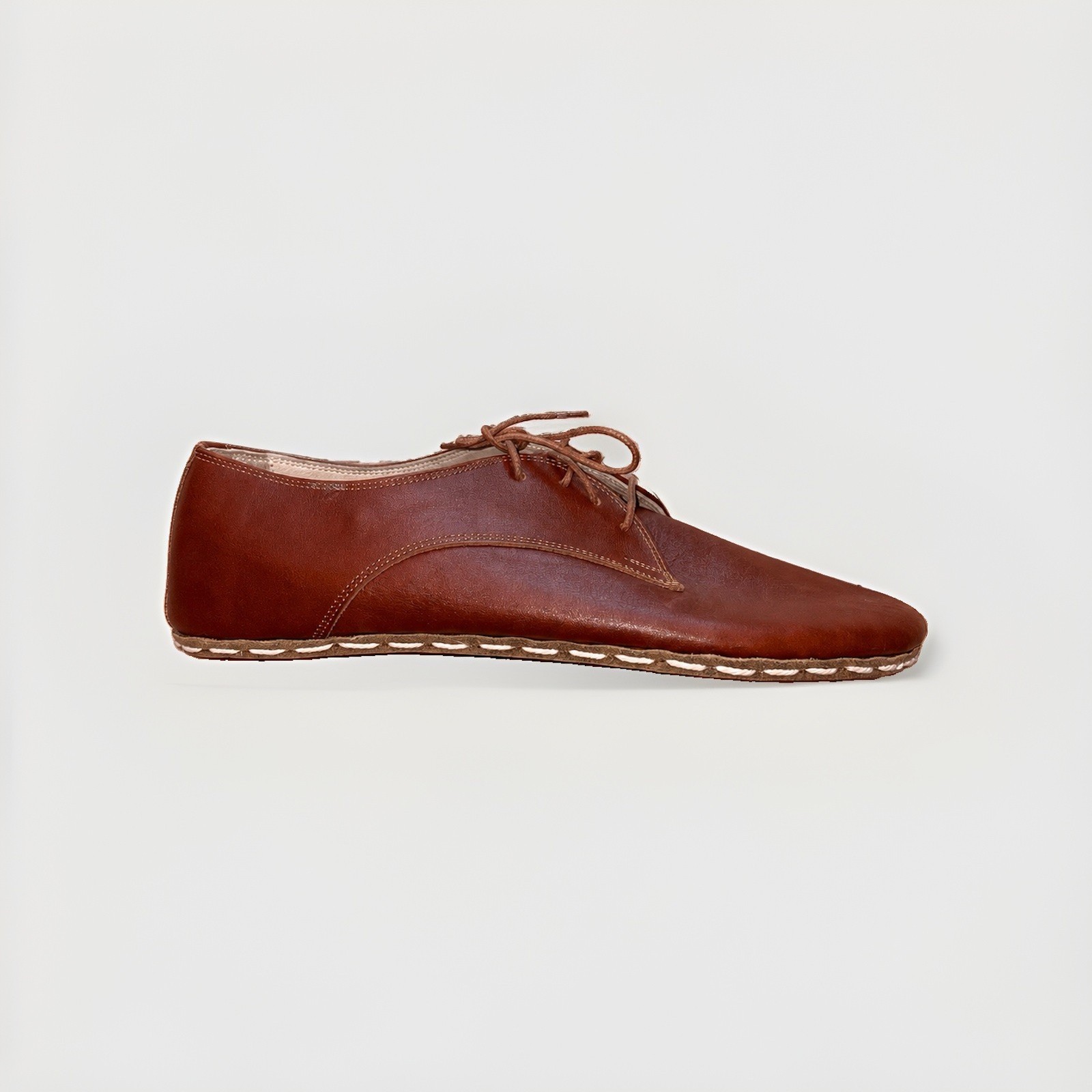 Aintap Handmade Leather Oxford Shoes Men’s Size 12 Brown Turkey Crepe Sole