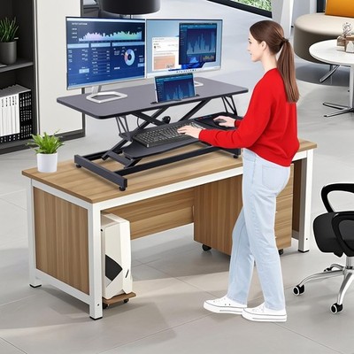 Ergo Pneumatic Adjustable Standing Desk Converter for Monitor Laptop Home Office