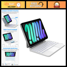 iPad Mini 7/6 Keyboard Case - Wireless Magic-Style, 7-Color Backlit, Smart Track
