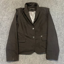 Harve Benard Blazer Jacket Womens 10 Black Stretch Single Breasted Formal Office