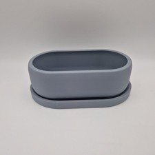 Image of Oval Bonsai Pot with drip tray, Bonsai Planter for Small Trees (DEL-0169)