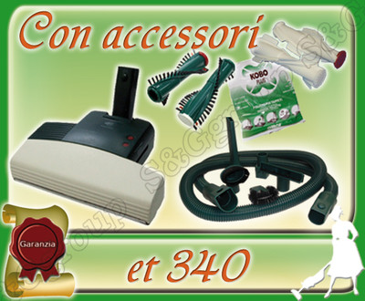 Battitappeto Vorwerk Folletto ET340 - Compatibile Con Modelli VK120-140, Completo Di Spazzole In Setola