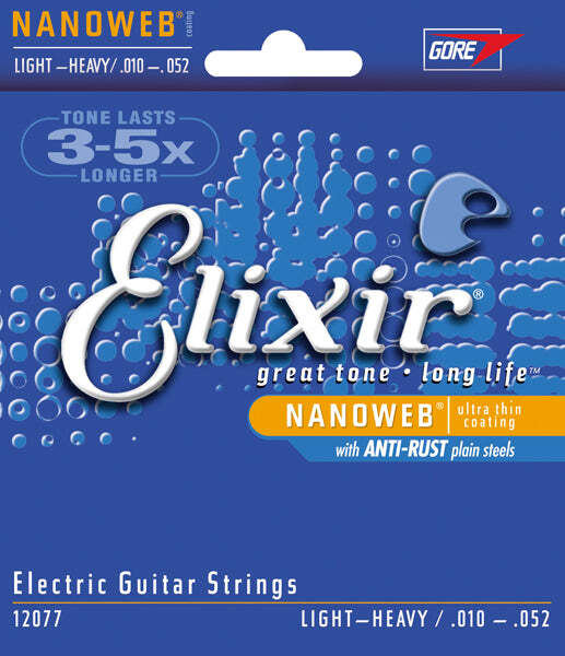 Струны для электрогитары Elixir 12077 Light-Heavy 10-52 Nanoweb 3190₽