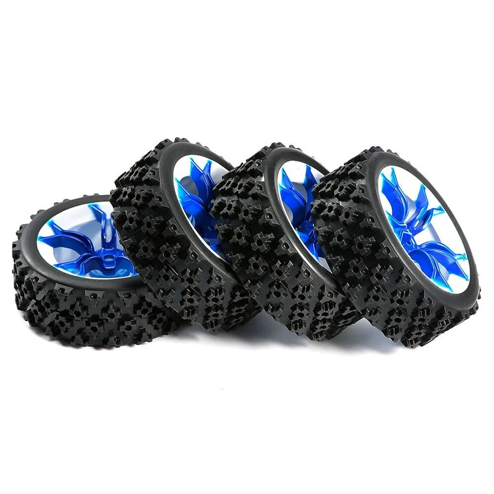 4X Rubber Rally Tires&Wheel MPNWB 12mm Hex For HSP HPI RC 1:10 Off Road Car Toys - Image 4 of 4