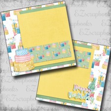 Happy Birthday Cake NPM - 2 Premade Scrapbook Pages - EZ Layout 6077