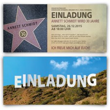Einladungen zum Geburtstag Hollywood Walk of Fame Star Karten Einladungskarten