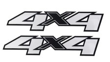 2x Silver Black 2007- 2013 4x4 Bed Side Decals Stickers Truck Beside Parts