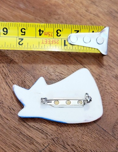 Patriotic Shooting Star Red White Blue Flag 4th Of July Brooch Ceramic & Enamel - Imagen 6 de 6
