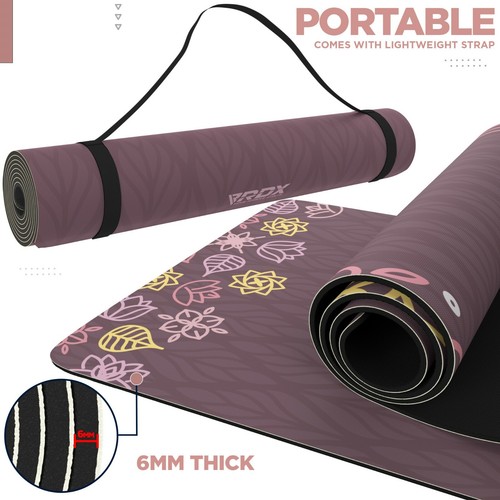 Yoga Mat Thick by RDX, Exercise Mat, Workout Mat, Fitness Mat, Pilates, 6MM - Picture 25 of 98