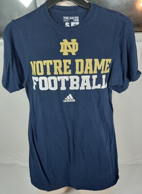 Notre Dame Football T-Shirt By Adidas Mens Small Navy Blue/Gold | eBay