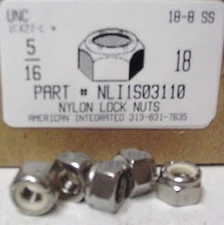 5/16-18 Nylon Insert Lock Nuts 18-8 Stainless Steel (20)