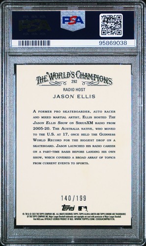 Jason Ellis - 2022 Allen & Ginter Chrome Magenta Refractor PSA 10 #140/199 - Picture 2 of 2