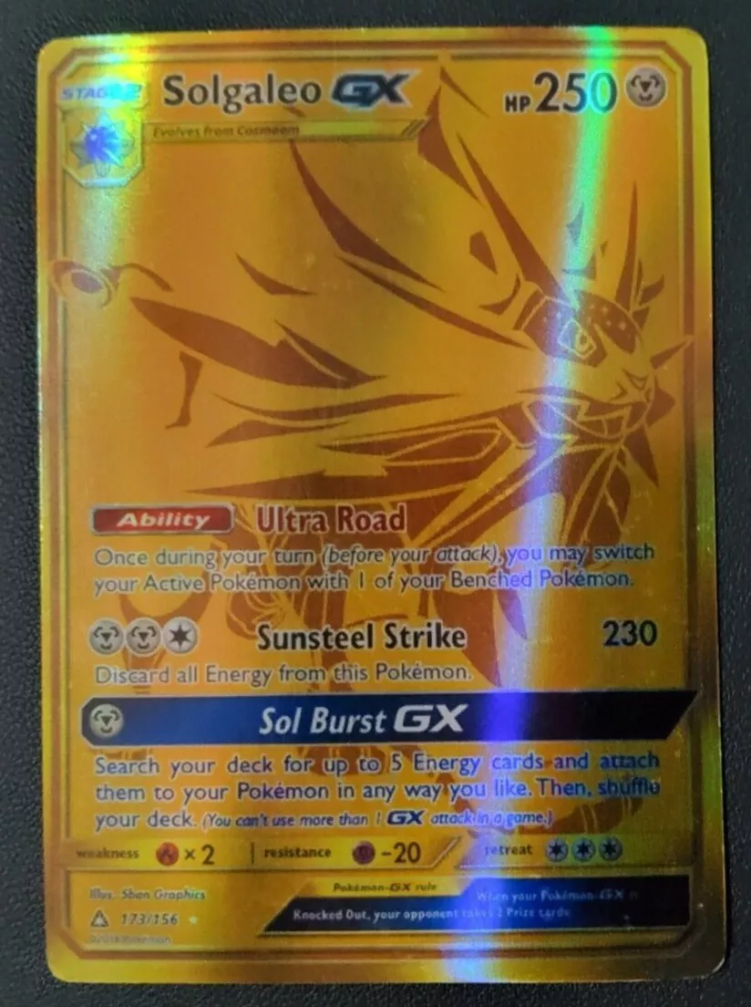  Pokemon - Solgaleo GX - 173/156 - Secret Rare - Sun