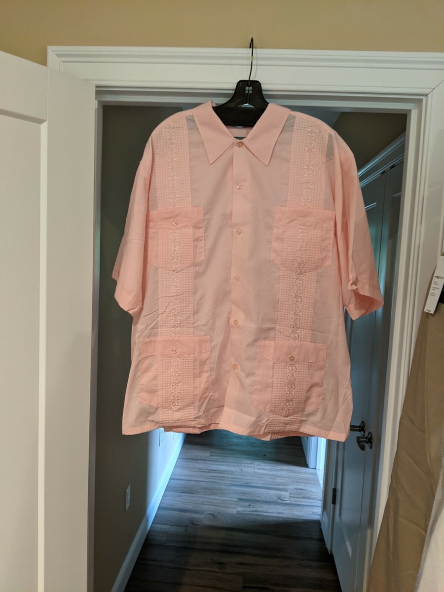 New Men's TropiCool Guayabera Short Sleeve Embroidered Cigar