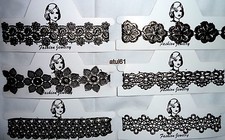 Choker Retro Lace Necklace Collar Vintage Chocker Black & Gold Accessories