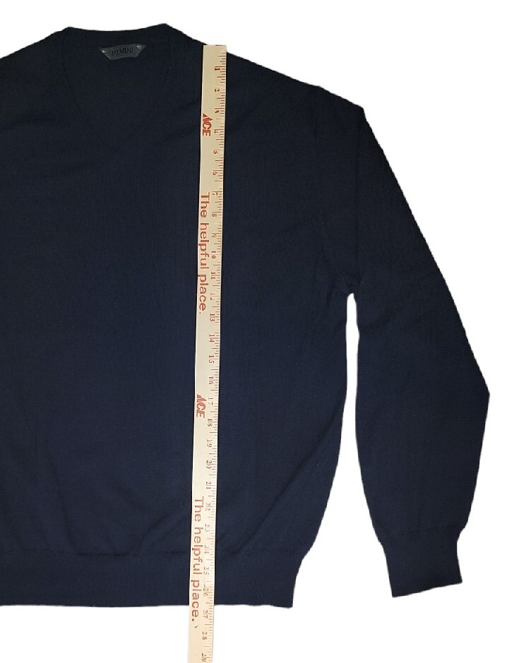 Dalmine V Neck Sweater Merino Wool Navy Blue Size XXL 56 | eBay