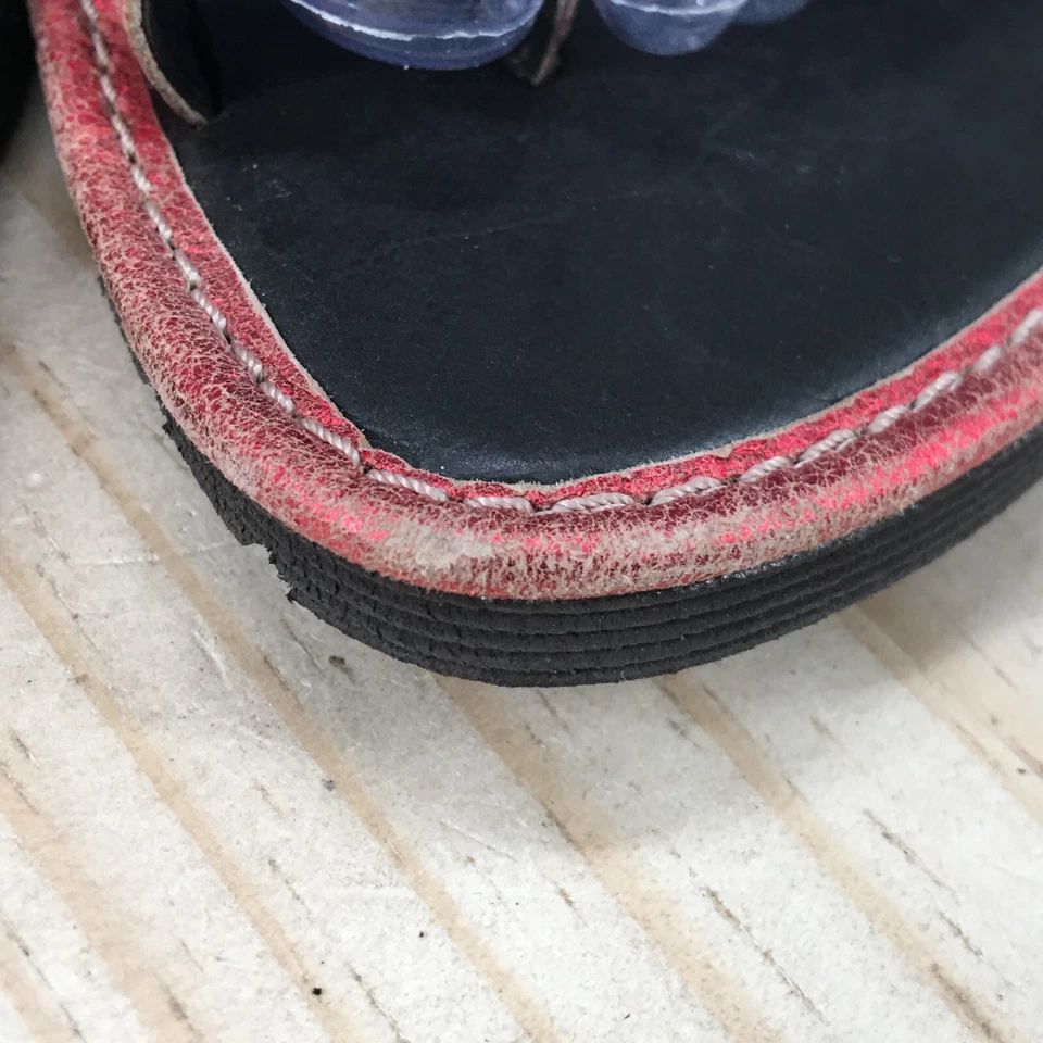 Sandalias Donald J Pliner para mujer 10,5 M informales sin cordones con tachuelas chanclas rojas Foto 3 de 4