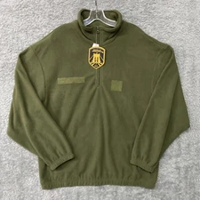 Brooklyn Armed Forces BAF Mens OD Green Quarter Zip Fleece Pullover Size XL NEW