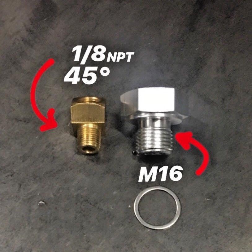 LS1 Oil Pressure Sending Unit 45° Angled Sensor Mount Kit LS6 LS LSX
