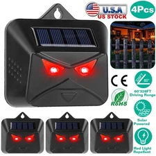 4PCS Waterproof Solar Predator Control Light Deterrent Deer Fox Animal Repeller