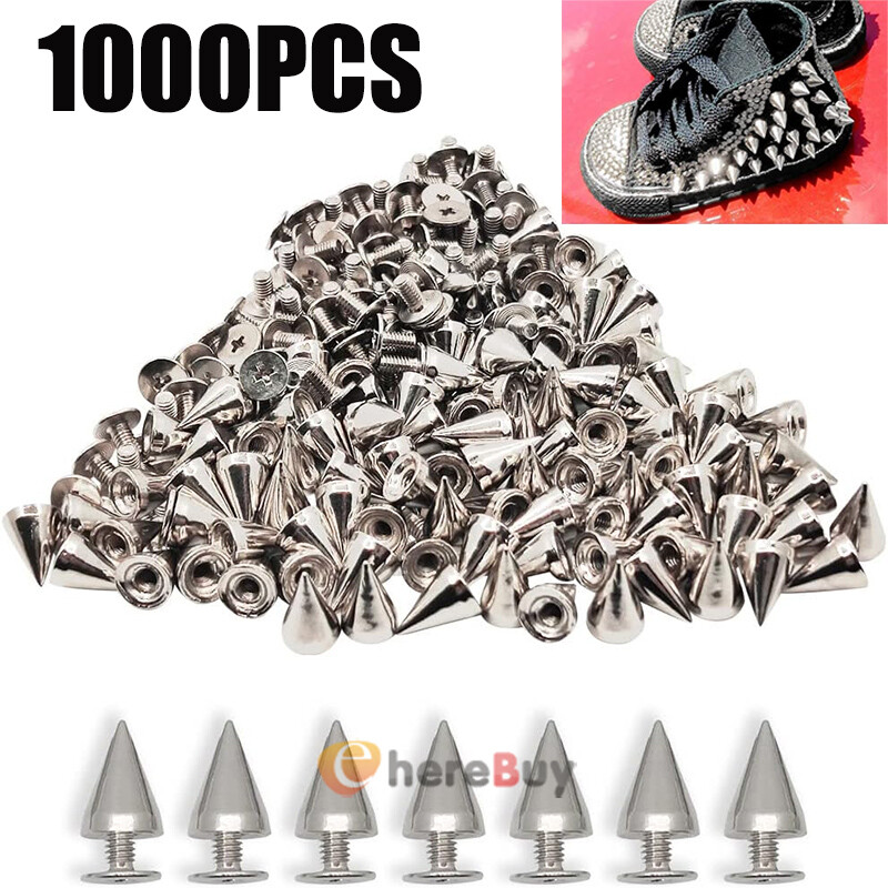 1000pcs Spikes and Studs 10MM Spikes for Clothing Metal 1000pcs Spikes and Studs 10MM Spikes for Clothing Metal