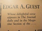*c.1920s EDGAR A. GUEST SUNDAY JOURNAL PROMOTIONAL POSTER – PORTLAND, OREGON* — photo 3