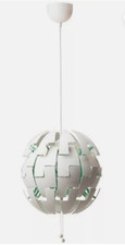 Ikea Hanging Pendant Lamp PS 2014 David Wahl White Turquoise Death Star Sci Fi