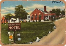 METAL SIGN - Virginia Postcard - Hitching Post Motel