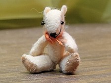 Vintage OOAK Artisan Micro Mini Jointed Teddy Bear 2" Dollhouse Miniature 1:12