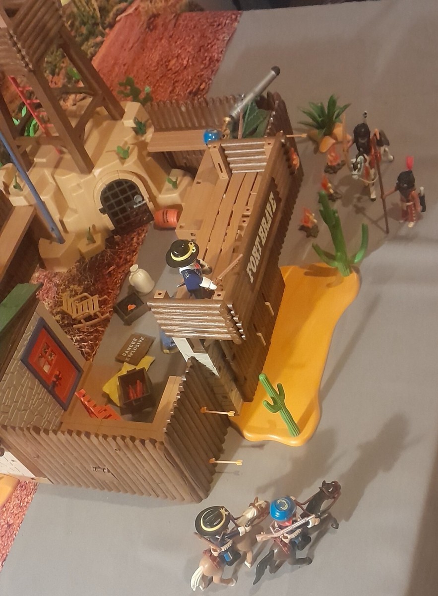 Lot Playmobil Vintage Fort Western - Set 5245 Nordistes & Chevaux (2012) - Occasion