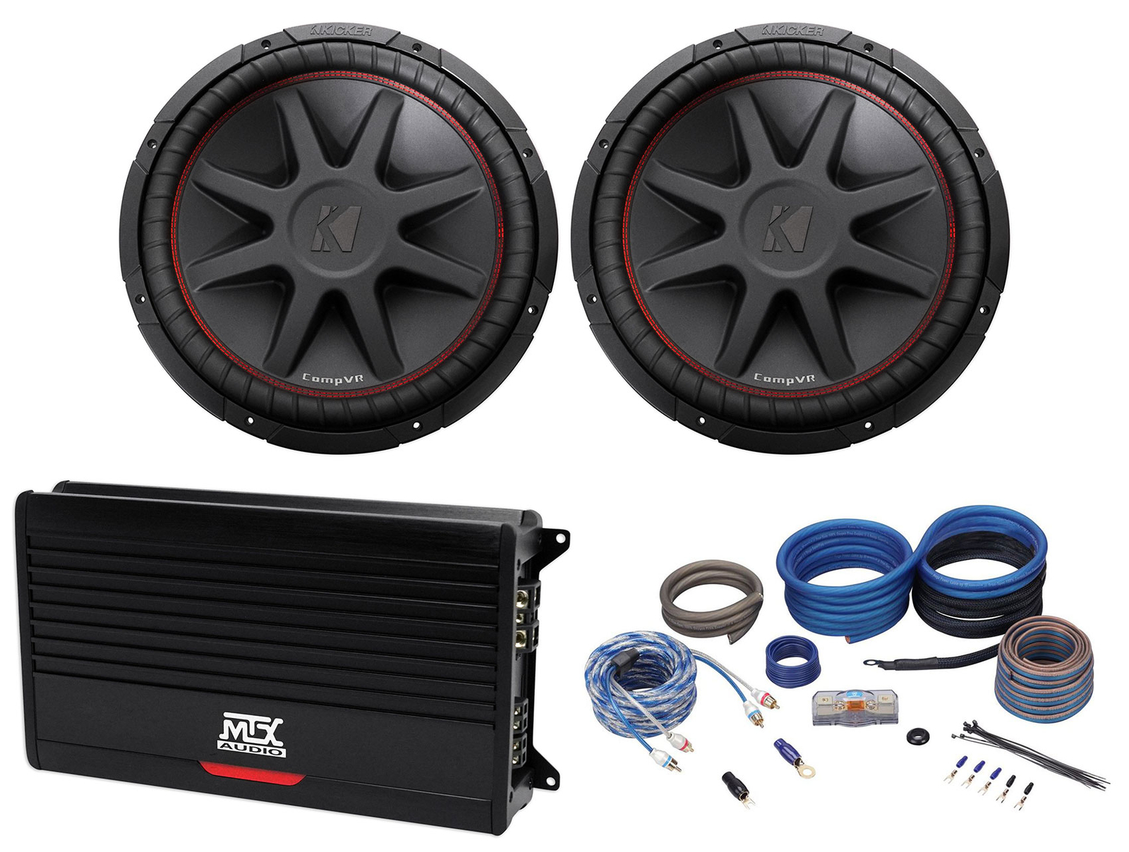 2 Kicker 43CVR154 COMPVR 1000 Вт 15 сабвуферов Монофонический усилитель MTX THUNDER10001 101990₽