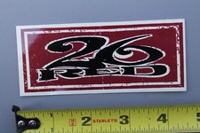 26 Red Clothing Rusty Red Black Skateboarding OG V53A Vintage Surfing STICKER
