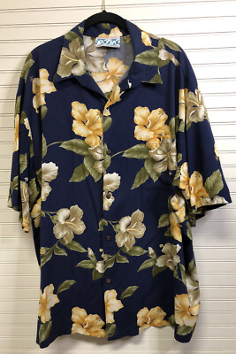 Tropical Ease Hawaiian Original Men's Button-Down 2X-Large Floral Shirt 