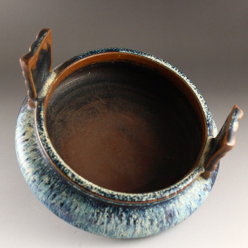 Chinese Jun Kiln Variable Glaze Double Ears 3 Legs Porcelain Incense Burner - Picture 9 of 11