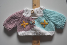 SWEATER FOR SMALL BEARS / DOLLS MULTI COLORS NEW 12 " WAIST 6 " NECK