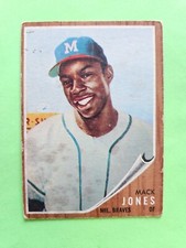 1962 Topps Baseball Mack Jones #186 Milwaukee Braves