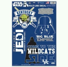 KENTUCKY WILDCATS STAR WARS DARTH VADER YODA MULTI-USE  DECALS 11X17 DISNEY