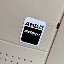 AMD Athlon Processor Computer Case Badge FLAT Sticker Retro PC