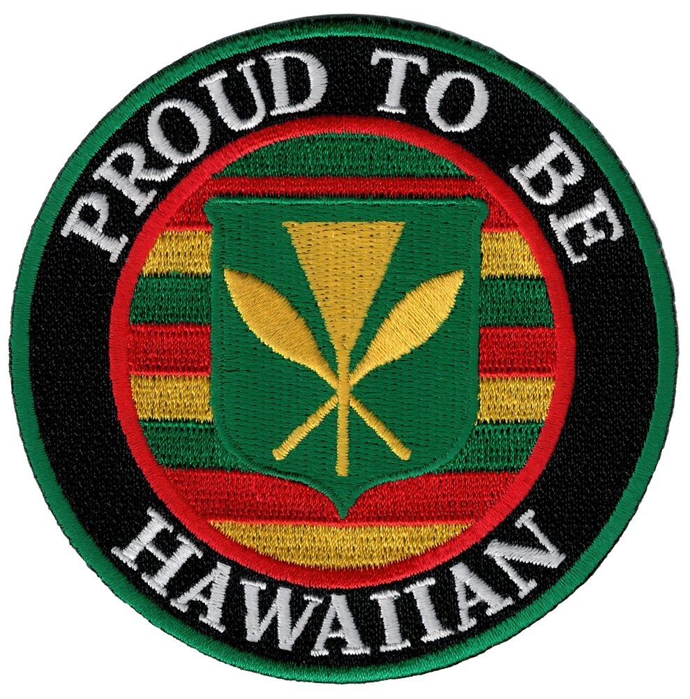 Hawaiian Kanaka Maoli Flag Iron-On Patch – Embroidered, USA Made, For Apparel & Bags