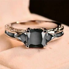 Fashion 925 Silver Ring Women Jewelry Cubic Zircon Wedding Ring Sz 6-10