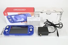 Nintendo Switch Lite HDH-001 Blue Console w/ HAC-002 Adapter Manual Tested