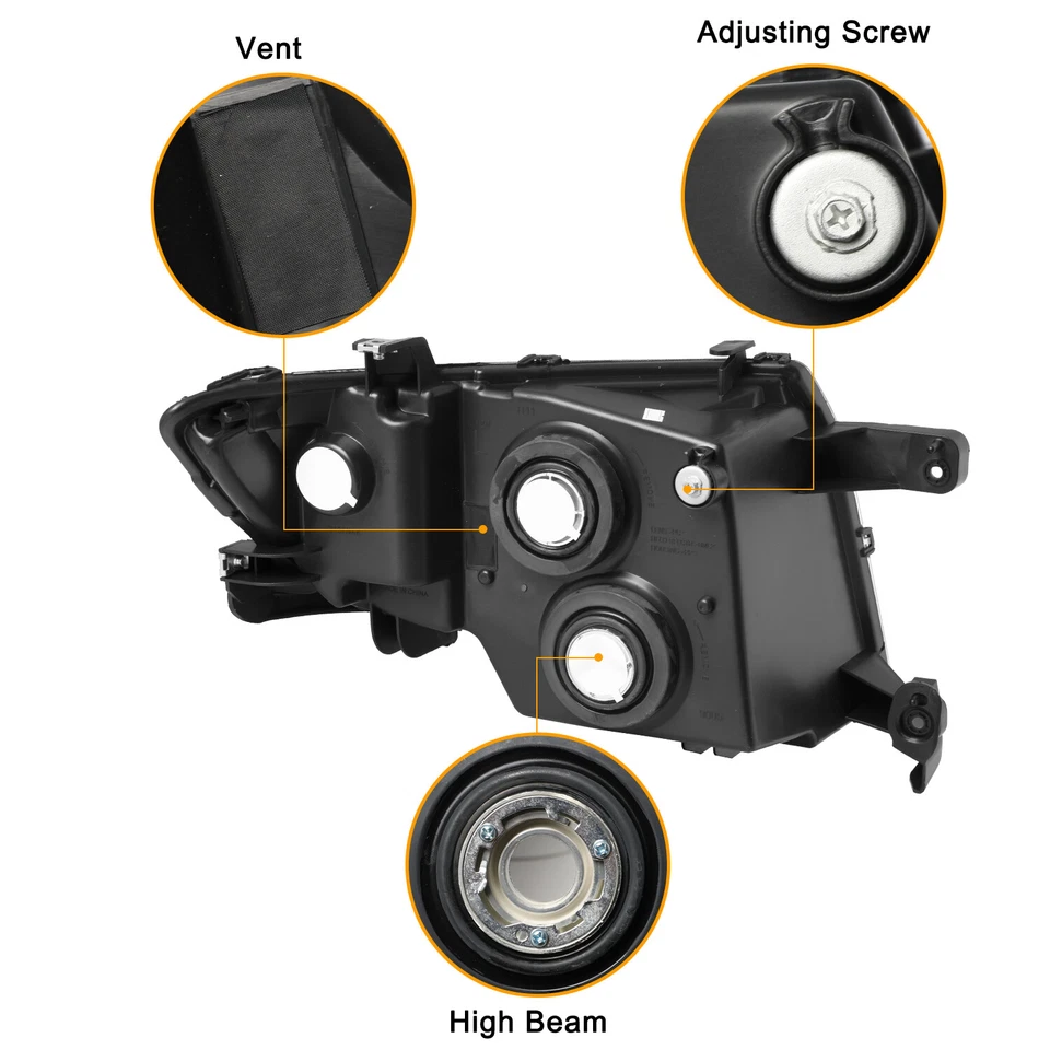 For 2007 -2010 Ford Edge SE SEL Black Headlight Headlamp Pair LH+RH - Image 3 of 4