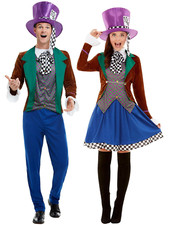 Adults Mad Hatter Costume Fancy Dress Fairytale Adult Wonderland Outfit Mens Lad
