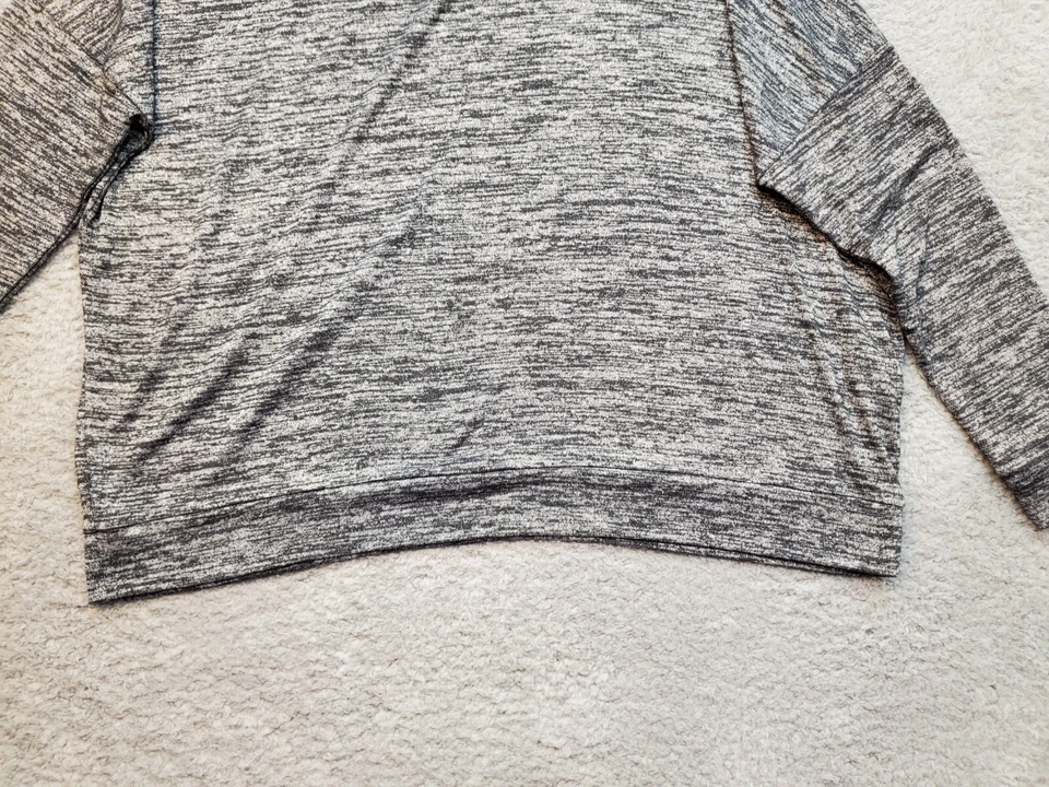 Market Spruce Knit Top Women Medium Gray Space Dye Cold Shoulder Sleeve Pullover Foto 4 de 4