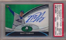 2011 Bowman Platinum MATT HARVEY AUTOGRAPH GREEN REFRACTOR /399 GEM MINT PSA 10