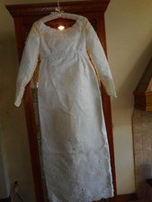 Vintage sheath 1960s floor length long sleeve wedding gown