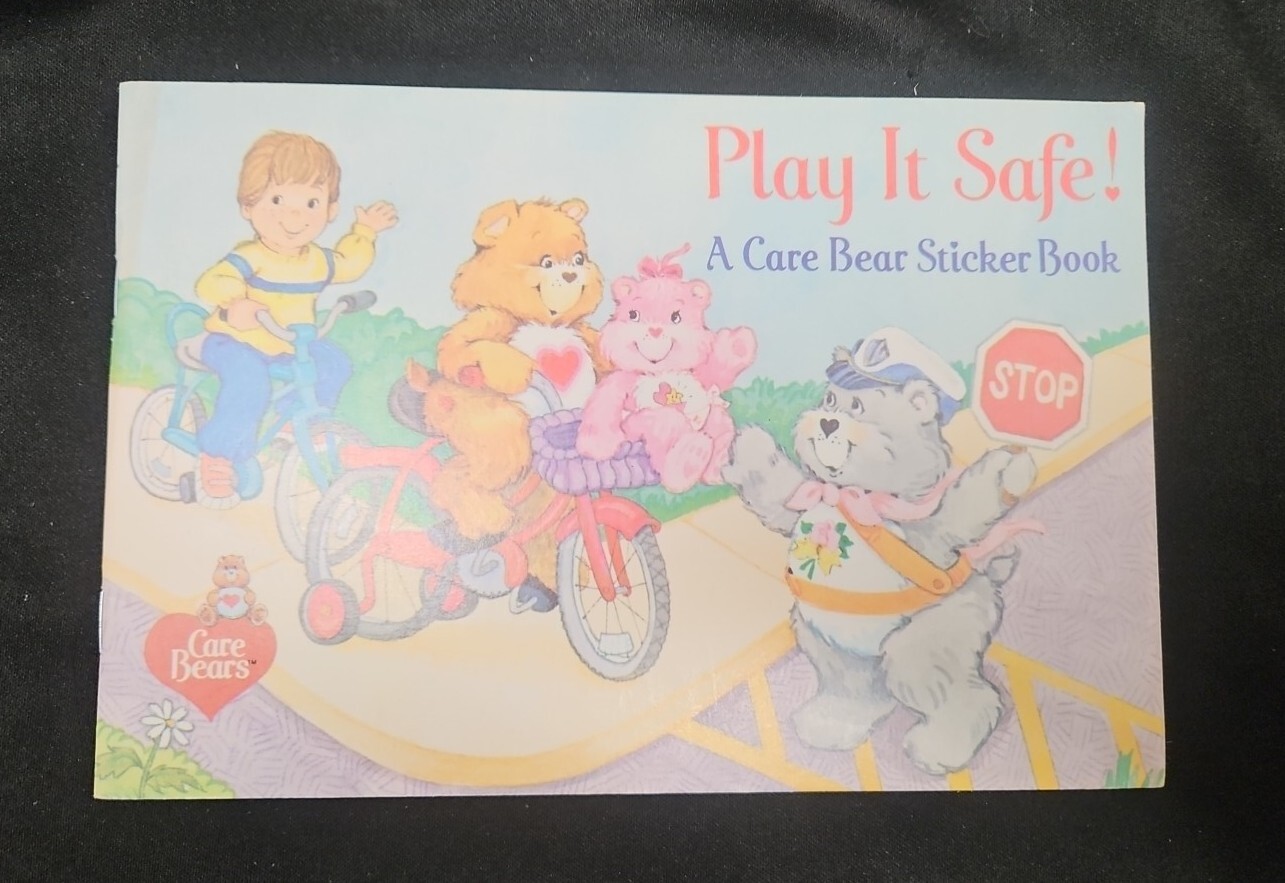 Vintage 1980's Care Bears Pizza Hut STICKER BOOK Filled In Used