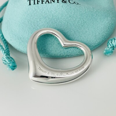 Tiffany Open Heart Pendant XL Extra Large 1.4