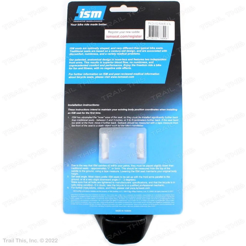 ISM PM 2.0 Split-Nose Performance Mountain Bike Saddle 135mm Width 295g - Black - Image 2 of 4
