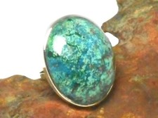 AZURITE Sterling Silver 925 Gemstone RING - Size 6.5